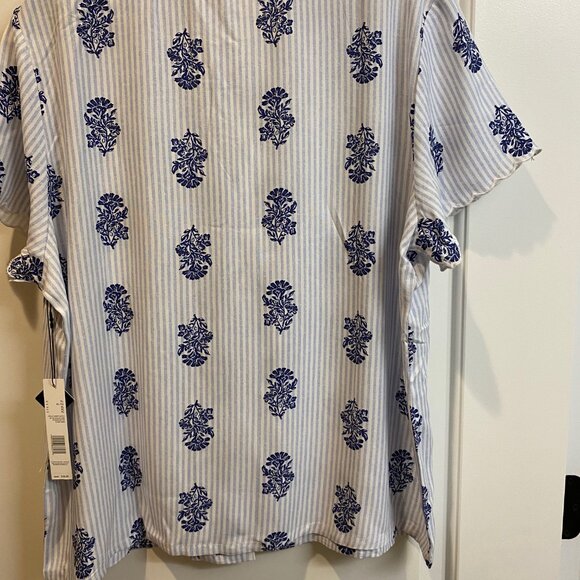 Tahari Women Pajamas Set. Short Sleeve Button Shirt & Shorts Rayon X-Large NWT - Picture 3 of 12